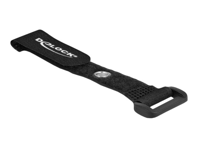 Delock Klettverschluss-Cinchkabelbinder - 15 cm - Schwarz (Packung mit 5)