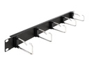 Delock Verlegetafel für Rack-Kabelmanagement - mit 5 Metallhaken - Schwarz - 1U - 48.3 cm (19")