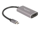 Delock Videoadapter - 24 pin USB-C männlich zu HDMI weiblich - 20 cm - Grau - unterstützt 8K 60 Hz (7680 x 4320)