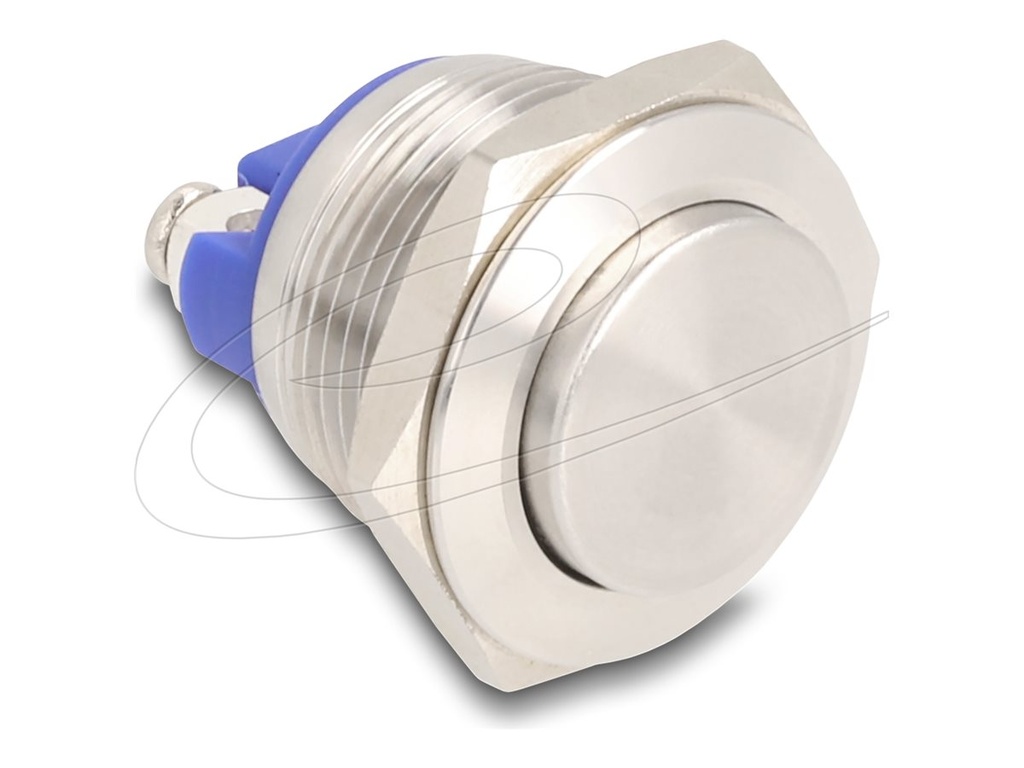 Delock Drücktaster - for installation 19 mm, 2 x screw terminal, actuator high
