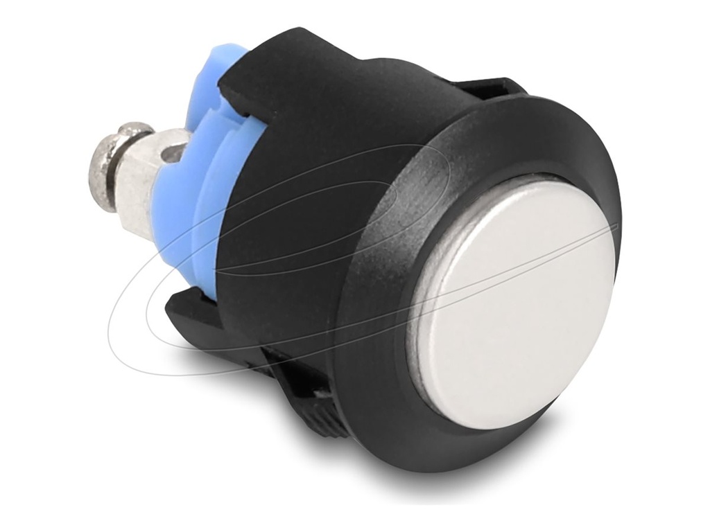 Delock Drücktaster - installation 16 mm, 2 x screw terminal, actuator high, plastic snap in assembly