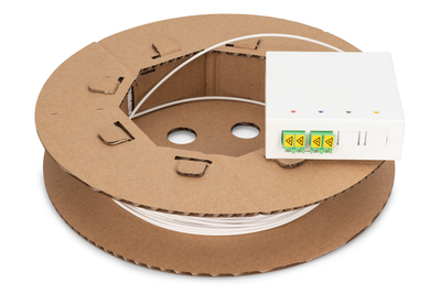 DIGITUS Fttx Installationskit, Vorkonfektioniert, 4-Faser, LC/APC Stecker, Länge 50m