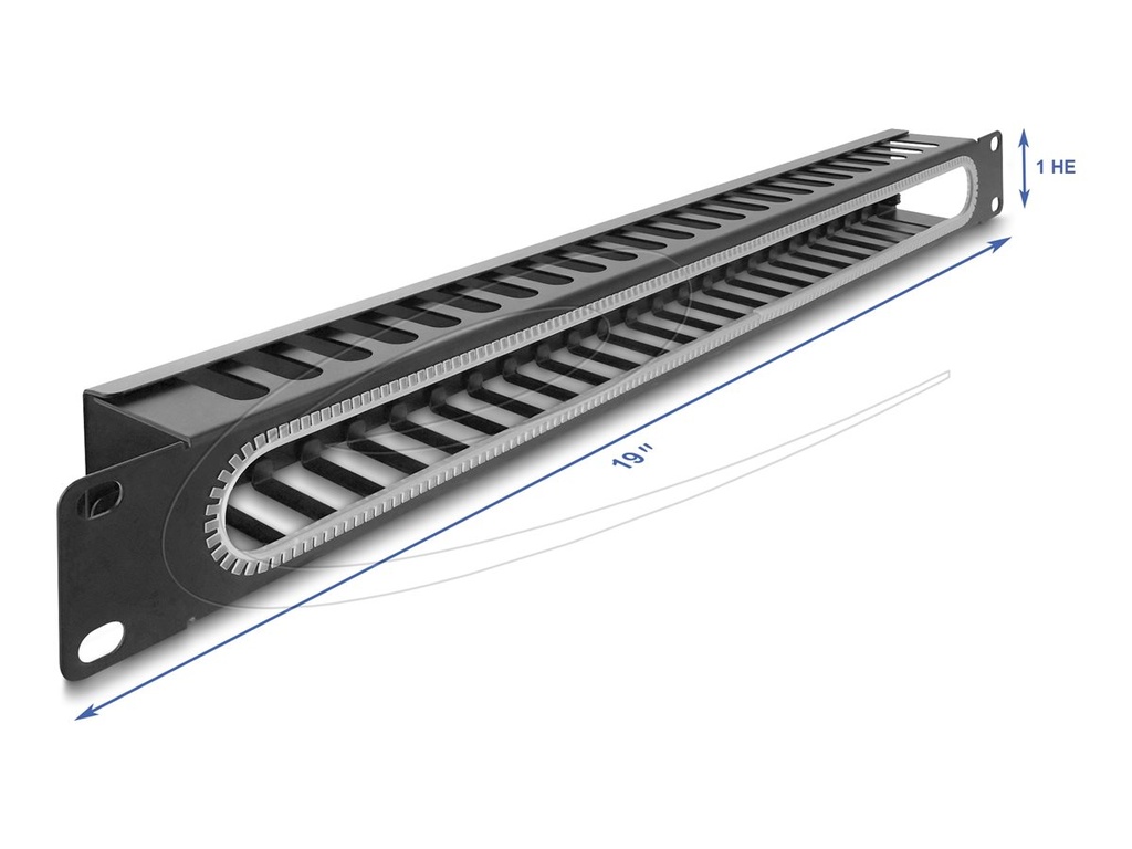 Delock Cable routing panel - Schwarz, RAL 9005 - 1U - 48.3 cm (19")