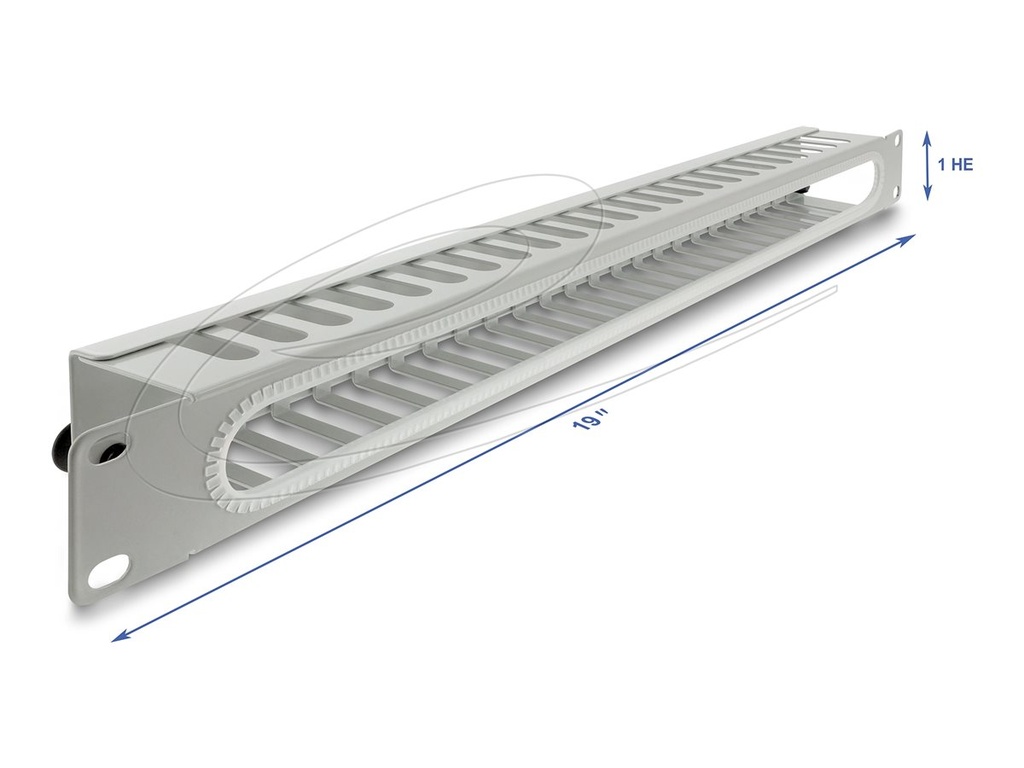 Delock Verlegetafel für Rack-Kabelmanagement - mit Öffnung und Kantenschutz - Grau, RAL 7035 - 1U - 48.3 cm (19")