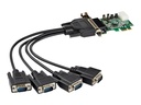 StarTech.com Startech 4 Port Serielle PCI Express RS232 Adapter Karte - PCIe Serielle Host Controller Karte - PCIe zu Seriell DB9 - 16950 UART - Niedrig Profil Erweiterungskarte - Windows & Linux (PEX4S953LP)