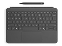Microsoft Surface Pro Keyboard - 12-inch - Tastatur - mit Touchpad, Beschleunigungsmesser - hinterleuchtet - magnetische Dockingstation - QWERTZ - Deutsch - Slate - 70% Recyclingpapier-basierte Verpackung - mit Slim Pen - für Surface Pro Copilot+ PC for Business (12-inch)