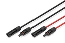 DIGITUS Solarkabel Verlängerung 15m, 6mm², MC4-Anschluss, PV-Kabel 1500V DC, UV-beständig & wetterfest, 2 Kabel, 1x Schwarz, 1x Rot