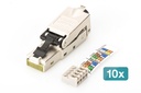 DIGITUS CAT 6A Feldstecker, STP mit Staubschutzkappe, Knickschutz - 10 Stk.