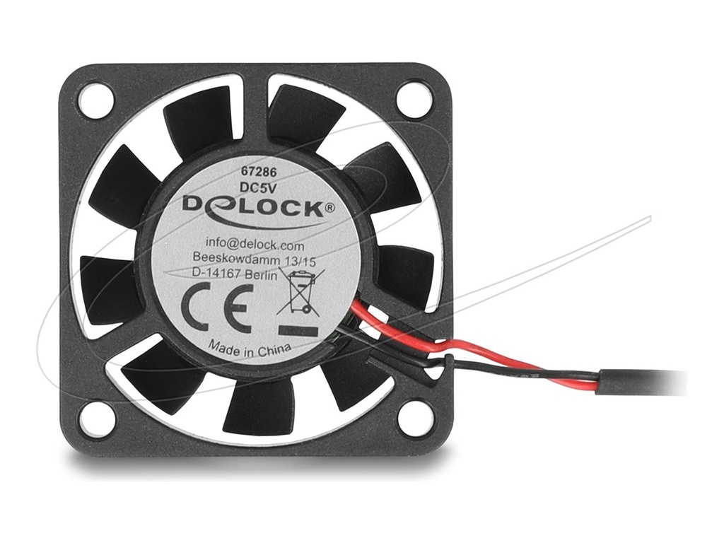 Delock Gehäuselüfter - axial - 40 mm - Schwarz