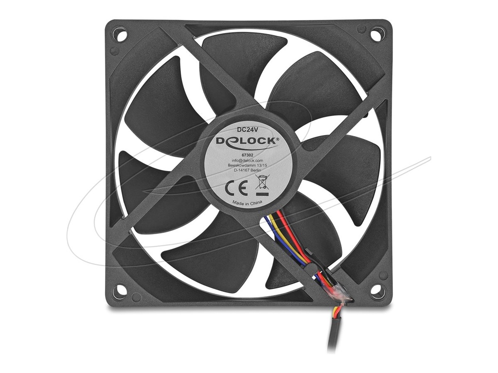 Delock Gehäuselüfter - axial - 92 mm - Schwarz