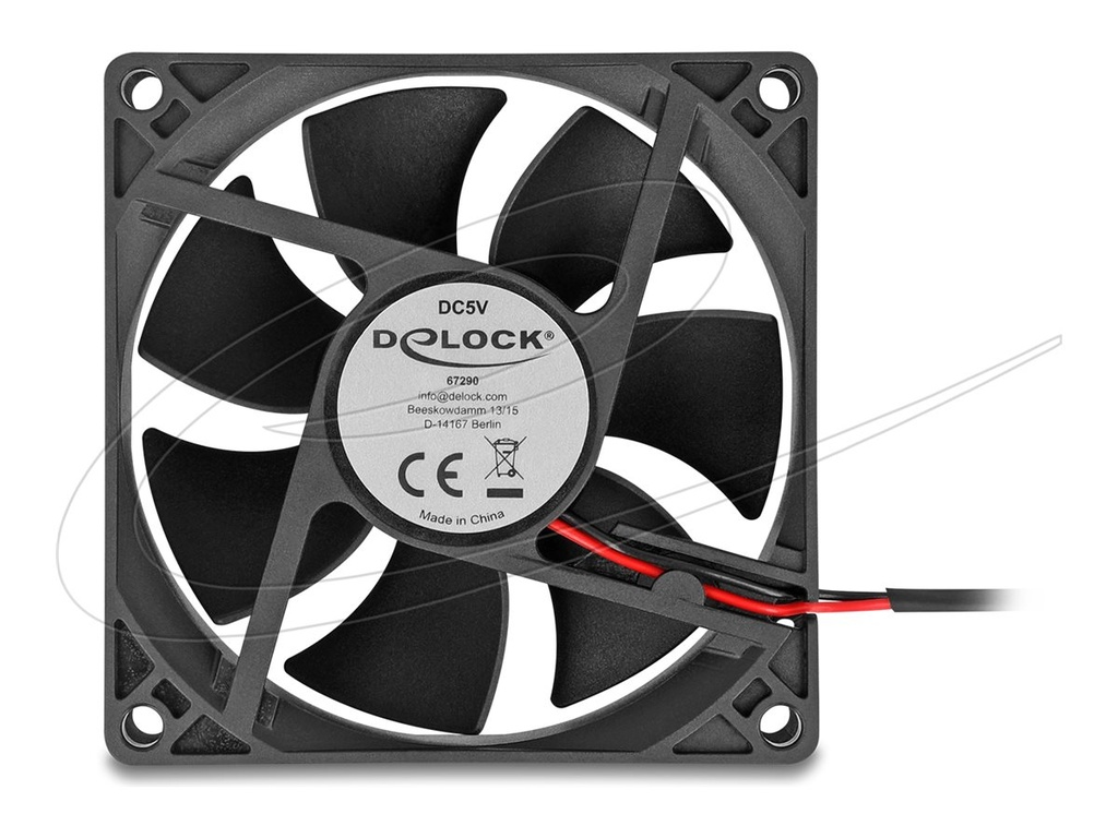 Delock Gehäuselüfter - axial - 80 mm - Schwarz