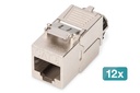DIGITUS CAT 8.1 Keystone Modul, geschirmt, werkzeugfreier Montageanschluss - 12 Stk.