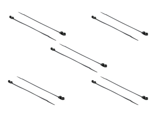 Delock Cable Tie with Fastening Eyelet - Kabelbinder - 16 cm - Schwarz (Packung mit 10)