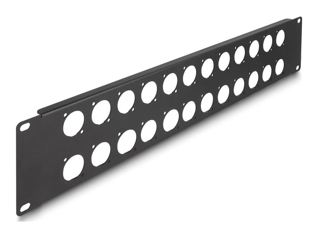 Delock Patchpanel (Blindblech) - D-Typ - Rack montierbar - Schwarz - 2U - 48.3 cm (19")