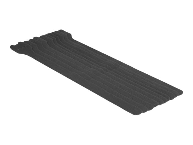 Delock Klettverschluss - 30 cm - Schwarz (Packung mit 10)