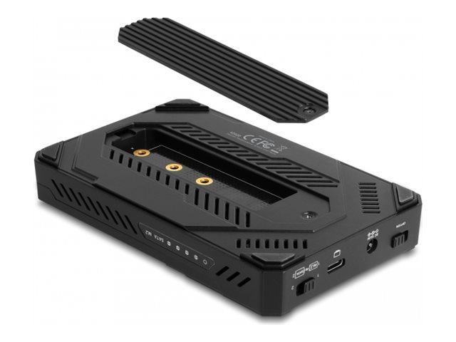 Delock Speichergehäuse - für 1 x M.2 NVMe SSD + 1 x 2,5" SATA SSD / HDD, USB Typ C, mit Klonfunktion - 2.5", M.2 (6.4 cm)