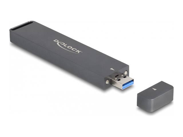 Delock Speichergehäuse - externes Gehäuse für M.2 NVME PCIe SSD oder SATA SSD mit USB 10 Gbps Typ-A-Stecker - M.2 - M.2 NVMe Card / SATA 6Gb/s - USB 3.2 (Gen 2)