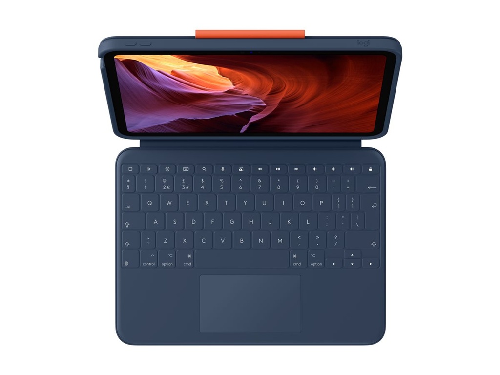 Logitech Rugged Combo 4 Touch - Tastatur und Foliohülle - mit Trackpad - Apple Smart connector - QWERTY - GB - Classic Blue - für Apple 10.9-inch iPad (10. Generation)