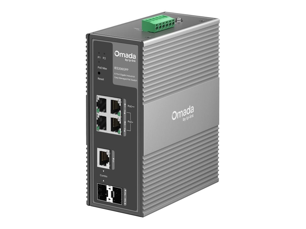 TP-LINK Omada IES206GPP V1 - Switch - industriell - managed - 4 x 10/100/1000 (3 PoE+, 1 PoE++)