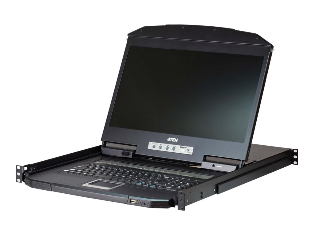 ATEN CL3108NX - KVM-Konsole mit KVM-Switch - 8 Anschlüsse - PS/2, USB - Deutsch - 47 cm (18.5")