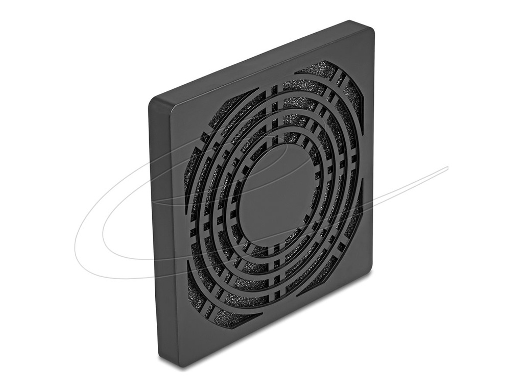 Delock Fan-Grill - mit Staubfilter - Schwarz