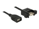 Delock USB-Kabel - USB (W) zu USB (W) Paneel montierbar