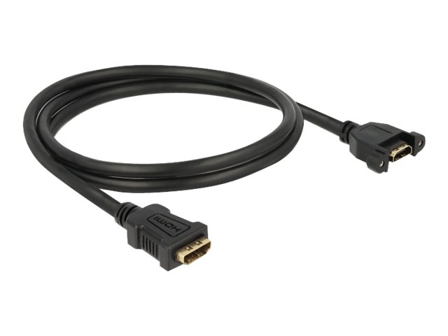 Delock HDMI-Kabel mit Ethernet - HDMI weiblich zu HDMI weiblich schraubbar