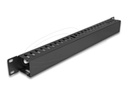 Delock Verlegetafel für Rack-Kabelmanagement - Schwarz - 1U - 48.3 cm (19")
