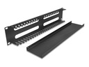 Delock Verlegetafel für Rack-Kabelmanagement - mit 4 Öffnungen - Schwarz - 2U - 48.3 cm (19")