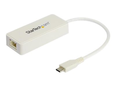 StarTech.com Startech US1GC301AUW USB Netzwerkadapter (Ethernet Adapter mit extra USB Anschluss, USB 3.0, Thunderbolt 3 komp.)