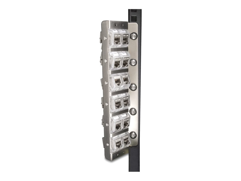 Delock Halter für modularen Einsatz (vertikal) - neigbar - Rack montierbar, geeignet für Wandmontage - Silber - 25.4cm/48.3cm (10"/19")