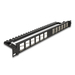 Delock Patchpanel (Blindblech) - abgewinkelt, mit Zugentlastung - Rack montierbar - Schwarz - 1U - 48.3 cm (19")