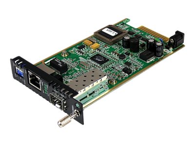 StarTech.com Gigabit Ethernet LWL / Glasfaser Medienkonverter Kartenmodul mit SFP - 1000 Mbit Multimode Gigabit Ethernet Medienkonverter - Medienkonverter - 1GbE - 1000Base-TX - RJ-45 / SFP (mini-GBIC)