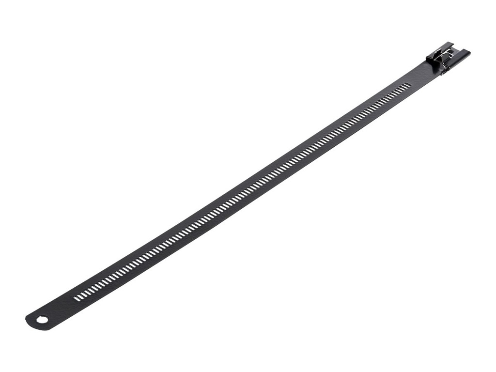 StarTech.com 9"(22cm) Metal Cable Ties, 1/4"(7mm) wide, 2-1/4"(55mm) Bundle Dia. 100lb(45kg) Tensile Strength, Nylon Coated 316 Stainless Steel, Self Locking Metal Detectable Ties, 50 Pack - Nylon 11 Coated Ties (CBMMCT)