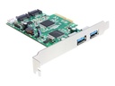 Delock PCI Express Card > 2 x external USB 3.0, 2 x internal SATA 6 Gb/s