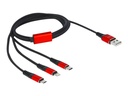 Delock 3 in 1 - Kabel nur zum Laden - USB männlich zu Lightning, USB-C männlich
