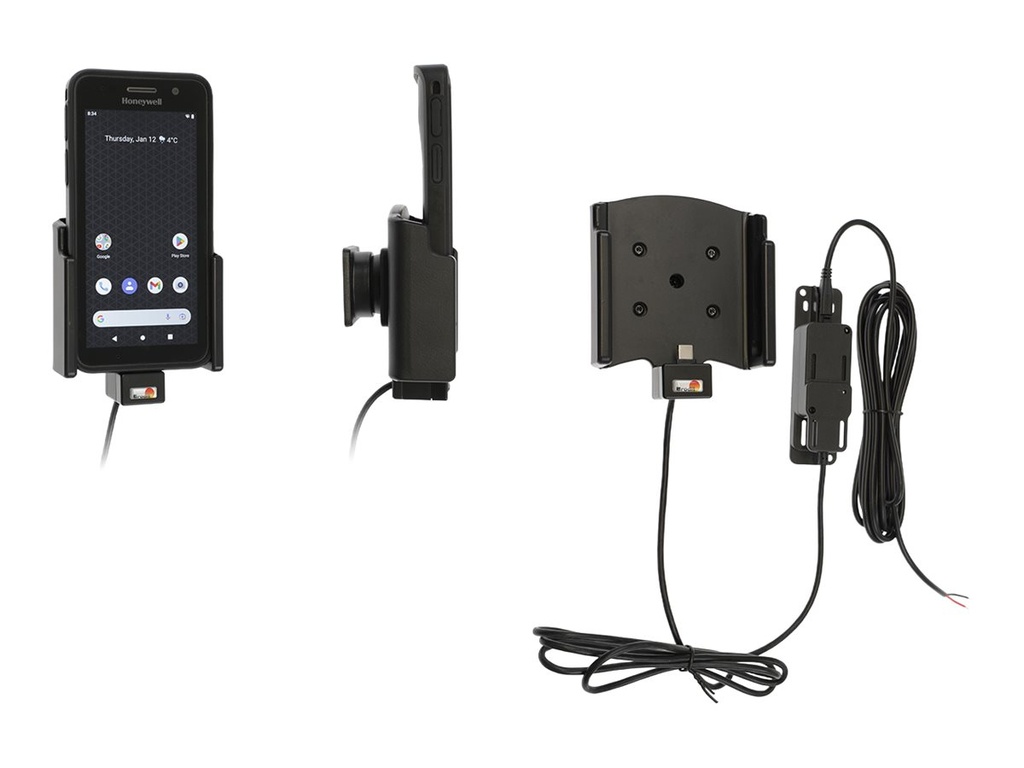 Brodit Kfz-Ladeschale - aktiv, für Festinstallation - 60 watt - 3 A - Apple 2.4A, QC 2.0, QC 3.0, PD 2.0/PPS, Power Delivery 3.0 + PPS - 3 Ausgabeanschlussstellen (USB-C, 2 x USB)