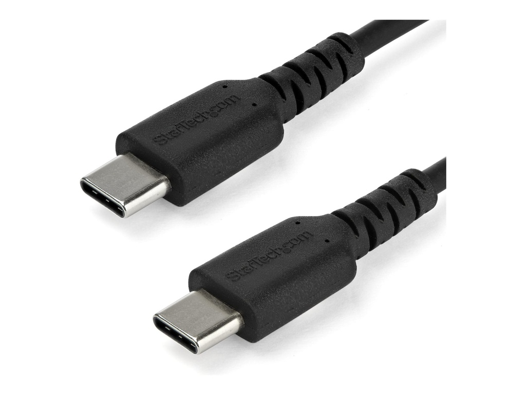 StarTech.com StarTech 2m USB-C Ladekabel - Langlebiges USB 2.0 Typ C zu USB C Datenübertragungs-/Schnellladekabel - TPE Mantel Aramidfaser M/M 60W Schwarz - Samsung S10 S20 iPad Pro MS Surface (RUSB2AC2MB)