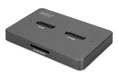 DIGITUS M.2 NVMe + M.2 SATA SSD Docking Station mit SD-Express Kartenleser, USB-C