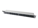 DIGITUS Stromverteilungseinheit (Rack - einbaufähig) - aluminum profile - Wechselstrom 250 V - Ausgangsanschlüsse: 8 (4 x IEC 60320 C13, 4 x IEC 60320 C14)