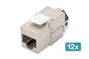 DIGITUS CAT 6A Keystone Modul, geschirmt mit intelligentem Kabelmanager - 12 Stk.