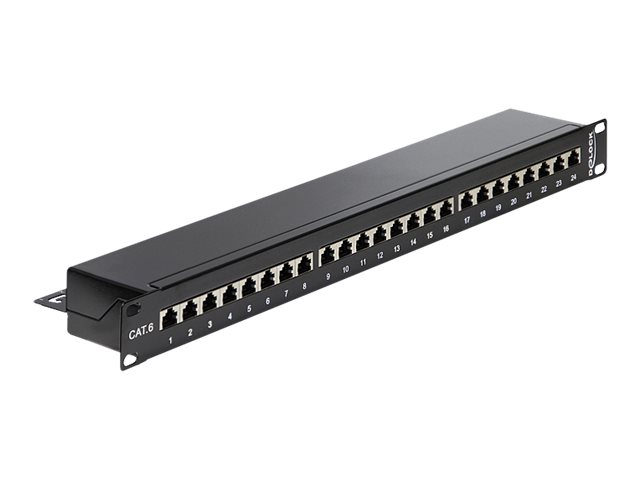 Delock Patch Panel - CAT 6 - RJ-45 X 24 - Schwarz - 1U - 48.3 cm (19")