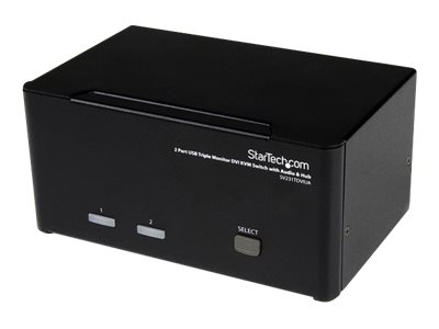 StarTech.com 2 Port Dreifach Monitor DVI USB KVM Switch mit Audio und USB 2.0 Hub
