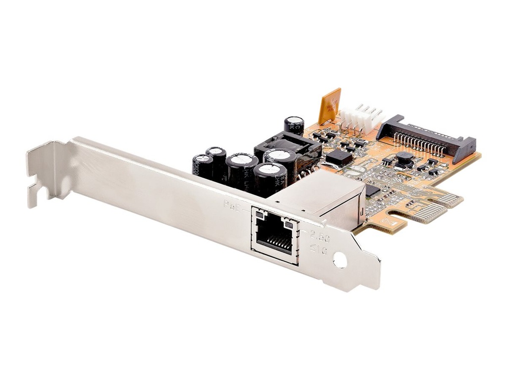 StarTech.com 1 Port 2.5Gbps PoE Network Card, PCIe Ethernet Card w/RJ45 Port, 30W 802.3at PoE NIC for Desktops/Servers, Network PoE LAN Adapter w/Low-Profile Bracket Included - NBASE-T, Windows/Linux Support (ST1000PEXPSE)