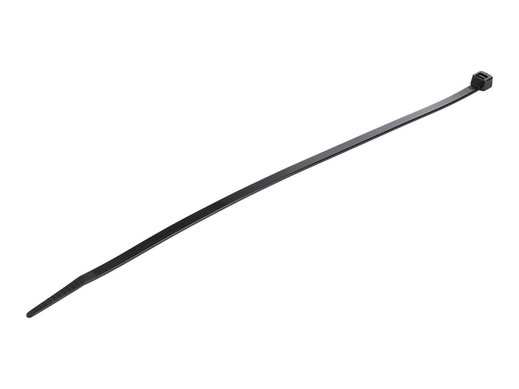 StarTech.com Kabelbinder 254x4 mm, gebogene Spitze, schwarz, 100 Stück - Kabelbinder - 25.4 cm - Schwarz - TAA-konform (Packung mit 100)