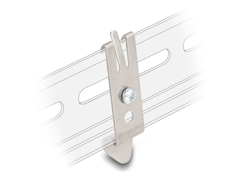 Delock Halter für DIN-Schiene - mit 2 Befestigungslöchern