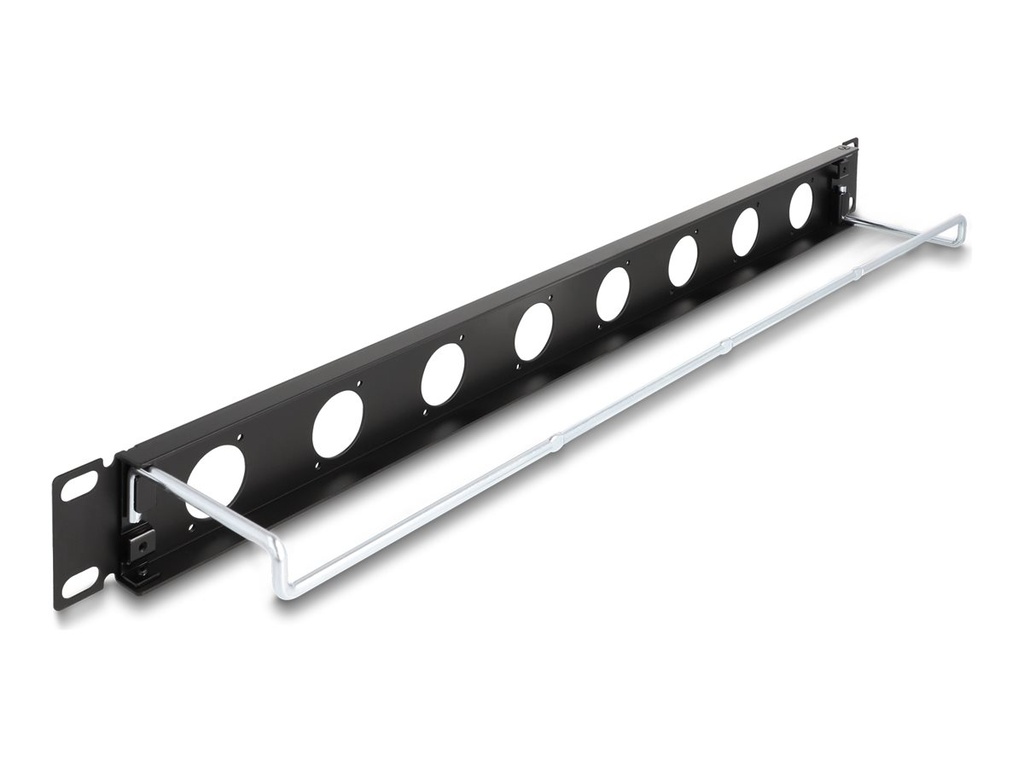 Delock Patchpanel (Blindblech) - D-Typ, Zugentlastung - Rack montierbar - Schwarz - 1U - 48.3 cm (19")