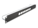 Delock Patchpanel (Blindblech) - D-Typ, Zugentlastung, zentral - Rack montierbar - Schwarz - 1U - 48.3 cm (19")