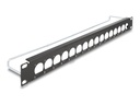 Delock Patchpanel (Blindblech) - D-Typ, Zugentlastung - Rack montierbar - Schwarz - 1U - 48.3 cm (19")