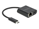 Delock Netzwerkadapter - USB-C 3.2 Gen 1 - Gigabit Ethernet x 1 + USB-C (nur Spannungsversorgung)